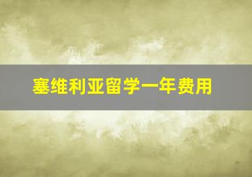 塞维利亚留学一年费用