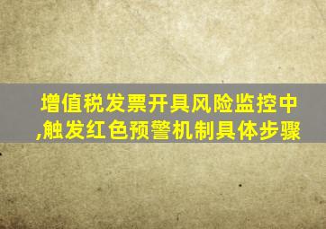 增值税发票开具风险监控中,触发红色预警机制具体步骤