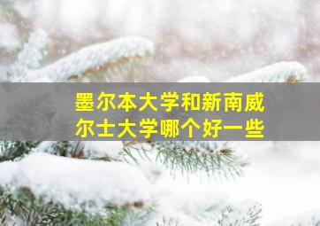 墨尔本大学和新南威尔士大学哪个好一些