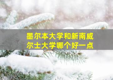 墨尔本大学和新南威尔士大学哪个好一点