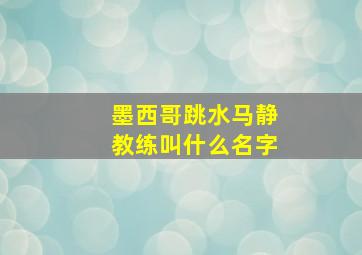 墨西哥跳水马静教练叫什么名字