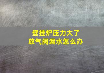 壁挂炉压力大了放气阀漏水怎么办