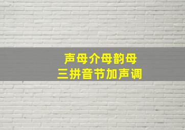 声母介母韵母三拼音节加声调