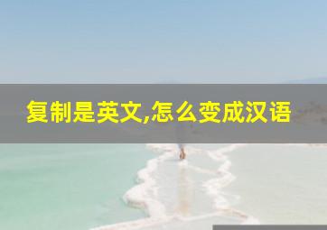 复制是英文,怎么变成汉语