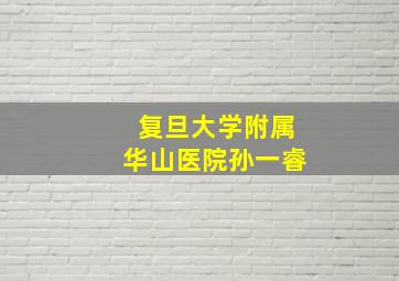 复旦大学附属华山医院孙一睿