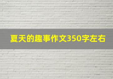 夏天的趣事作文350字左右