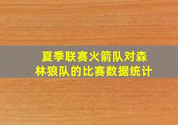 夏季联赛火箭队对森林狼队的比赛数据统计