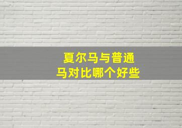 夏尔马与普通马对比哪个好些