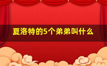 夏洛特的5个弟弟叫什么