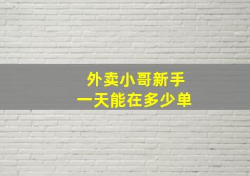 外卖小哥新手一天能在多少单