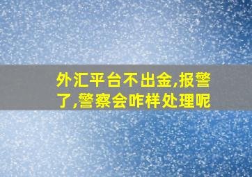 外汇平台不出金,报警了,警察会咋样处理呢