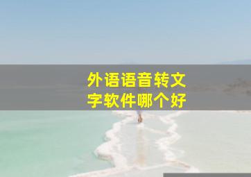 外语语音转文字软件哪个好