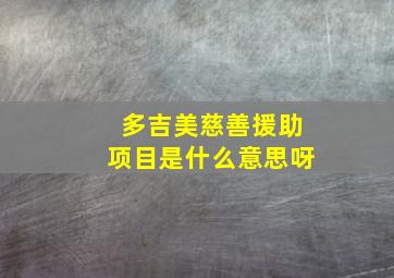 多吉美慈善援助项目是什么意思呀