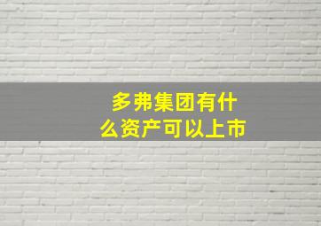 多弗集团有什么资产可以上市