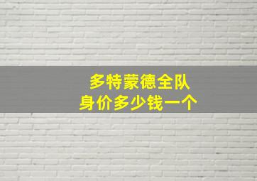 多特蒙德全队身价多少钱一个