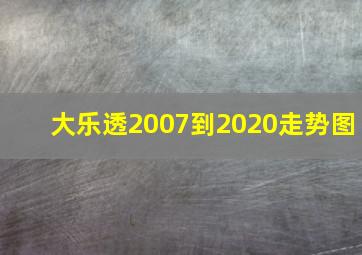 大乐透2007到2020走势图