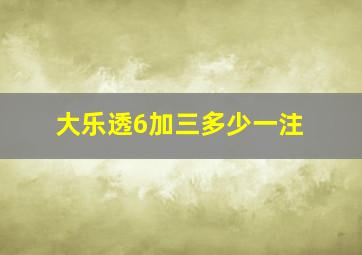 大乐透6加三多少一注