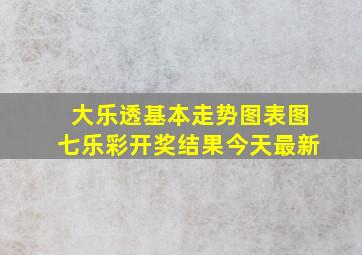 大乐透基本走势图表图七乐彩开奖结果今天最新