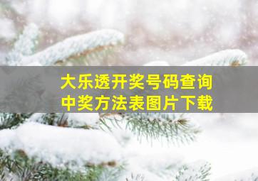 大乐透开奖号码查询中奖方法表图片下载