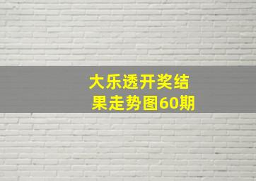 大乐透开奖结果走势图60期