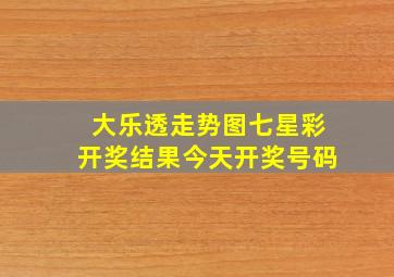 大乐透走势图七星彩开奖结果今天开奖号码