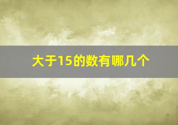 大于15的数有哪几个