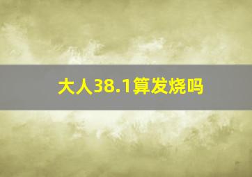 大人38.1算发烧吗