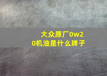 大众原厂0w20机油是什么牌子