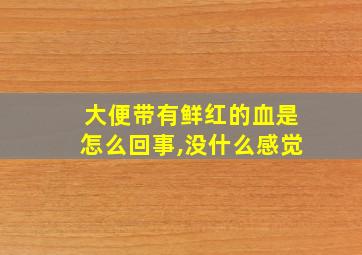 大便带有鲜红的血是怎么回事,没什么感觉