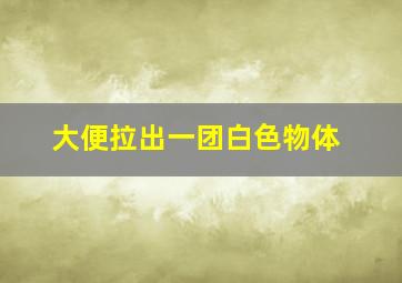 大便拉出一团白色物体