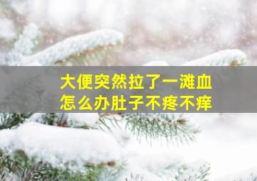 大便突然拉了一滩血怎么办肚子不疼不痒