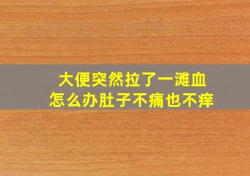 大便突然拉了一滩血怎么办肚子不痛也不痒