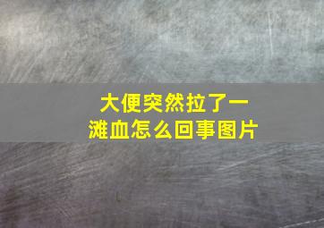 大便突然拉了一滩血怎么回事图片