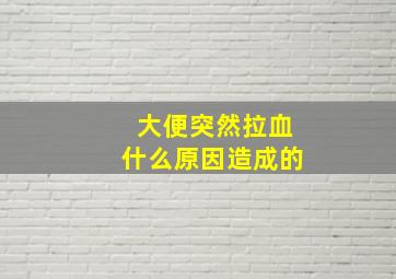 大便突然拉血什么原因造成的