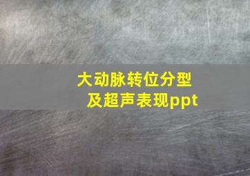 大动脉转位分型及超声表现ppt