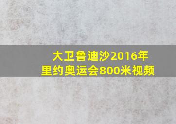 大卫鲁迪沙2016年里约奥运会800米视频