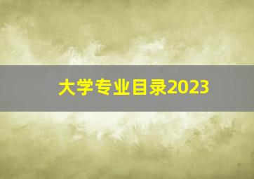 大学专业目录2023