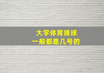 大学体育排球一般都是几号的