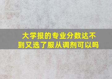 大学报的专业分数达不到又选了服从调剂可以吗