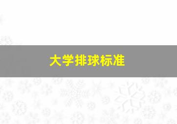 大学排球标准