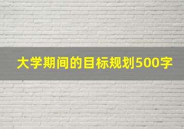 大学期间的目标规划500字