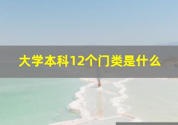 大学本科12个门类是什么