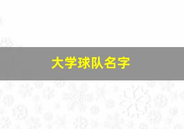 大学球队名字