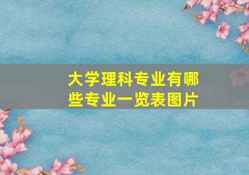 大学理科专业有哪些专业一览表图片