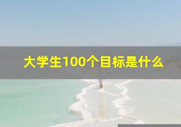 大学生100个目标是什么