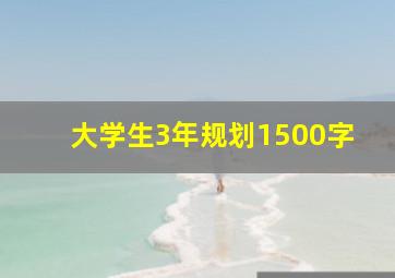 大学生3年规划1500字