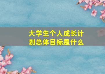 大学生个人成长计划总体目标是什么