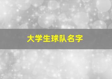 大学生球队名字