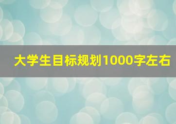 大学生目标规划1000字左右