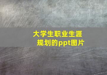 大学生职业生涯规划的ppt图片